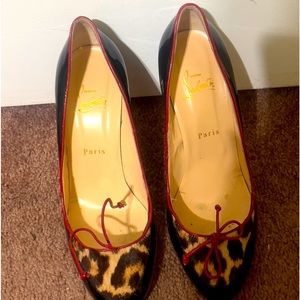 Black/Leopard Patent Leather Louboutin Heels